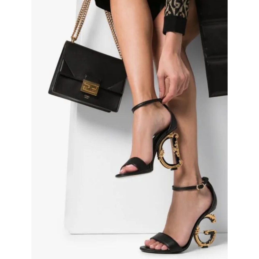 D&G Sculpted-Heel Sandals